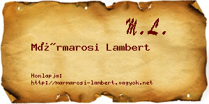 Mármarosi Lambert névjegykártya